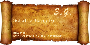 Schultz Gergely névjegykártya